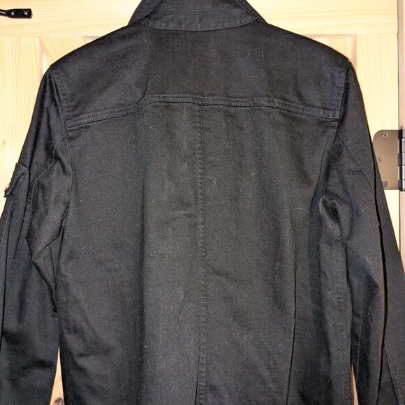 Ralph Lauren Jeans Black Canvas Military Jacket Womens Large Gold Toggle Utility - Picture 9 of 12